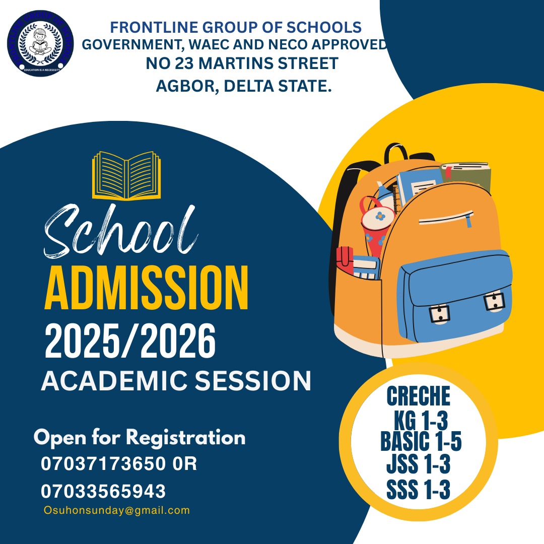 Frontline Group of School admission flyer